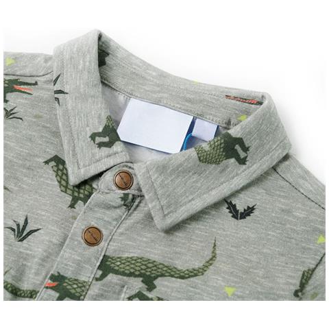 Camicia Da Bambino Cachi Chiaro Mélange 128 - Foto 3