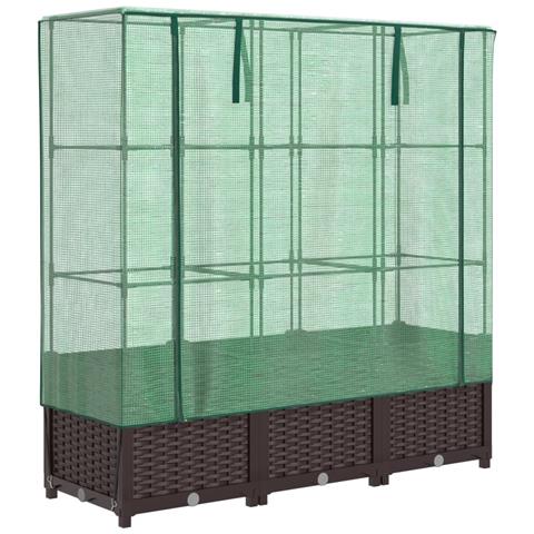 Letto Rialzato Con Copertura Serra Effetto Rattan 120x40x138 Cm - Foto 2