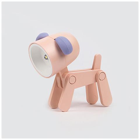 Puppy Dog Mini Lampada Rosa A Forma Di Cane Da Tavolo Pieghevole A Led Luce Calda Regolabile E Tascabile Per La Lettura O Illumina Sul Tuo Comodino O Scrivania Pile Incluse - Foto 1