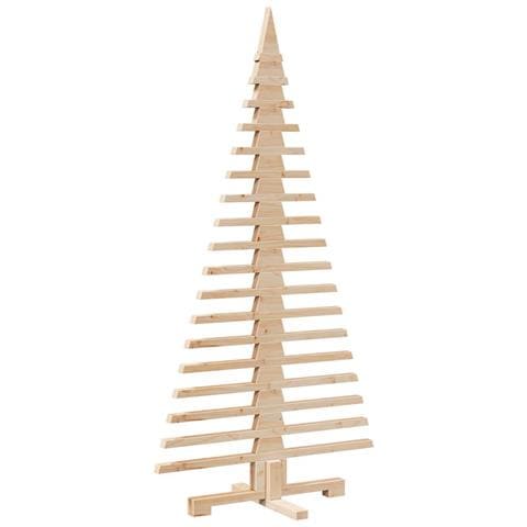 Albero Di Natale Decorativo In Legno 150 Cm Legno Massello Pino - Foto 2