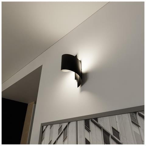 Applique Moderna 1 Luce Spiner A Fascia In Acciaio Nero - Foto 2
