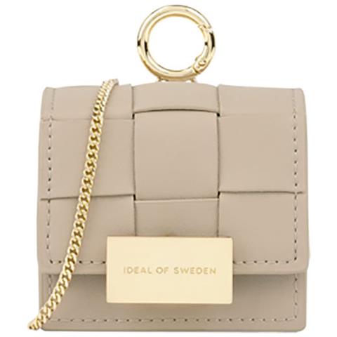 Borsa Mini Per Airpods Any Generation Con Design A Treccia E Tracolla Regolabile, Marrone Chiaro - Foto 2