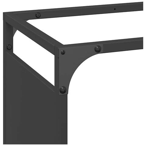 Rastrelliera per Legna da Ardere Nera 44x28x65 cm - Foto 9