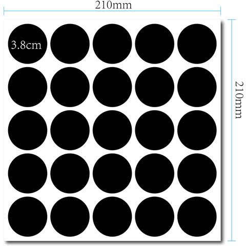 Etichette Adesive Per Lavagna, 25 Pezzi /foglio, 38 Mm, 210x210 Mm, Rotonde, 5 Fogli - Foto 4