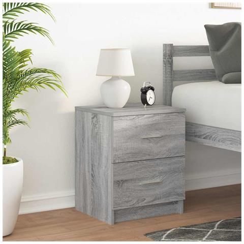 Comodino Con 2 Cassetti Grigio Sonoma 40x36x50 Cm - Foto 3