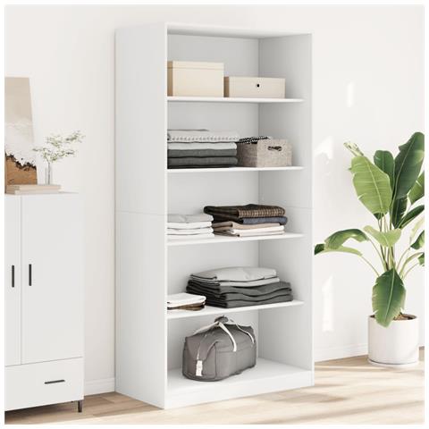 Armadio Bianco 100x50x200 Cm In Legno Multistrato - Foto 1