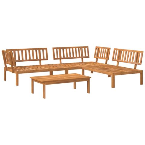 Set Divano Pallet Da Giardino 4 Pz In Legno Massello Di Acacia - Foto 2