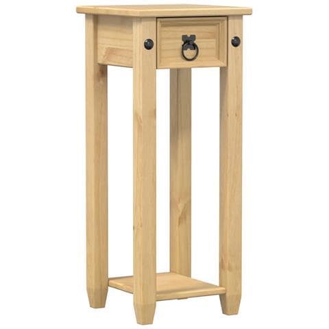 Porta Piante Corona 30x30x73 Cm In Legno Massello Di Pino - Foto 2
