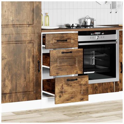 Base Da Cucina Kalmar Rovere Fumo In Legno Multistrato - Foto 3