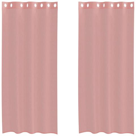 Tende In Voile Con Occhielli 2 Pz Rosa 140x225 Cm - Foto 2