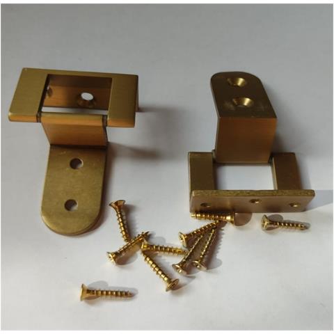 2 Pezzi - Cerniere Satinate Zancate 57x40mm - In Ottone Massiccio - Con Viti  Ø13mm - Foto 1