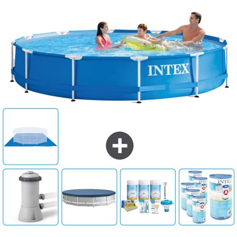 Piscina Fuori Terra - In Giro - 366x366x76 Cm - Blu - Include Accessori Coordinati Cb15 - Foto 1