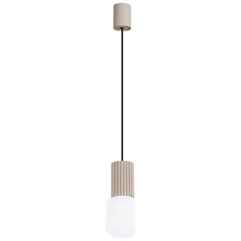Sollux Lighting Lampada A Sospensione Halo 1 Taupe Sl.1744 - Moderno Lampada A Sospensione Tortora 120x12x12 Cm - Foto 1