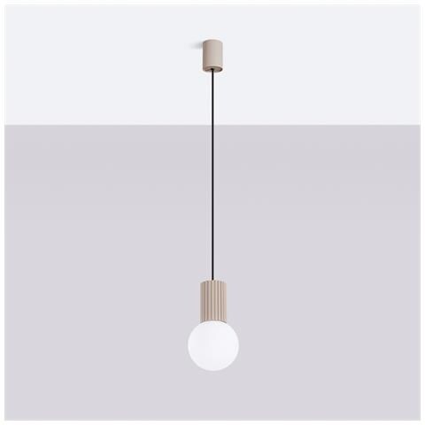 Sollux Lighting Lampada A Sospensione Halo 1 Taupe Sl.1744 - Moderno Lampada A Sospensione Tortora 120x12x12 Cm - Foto 2
