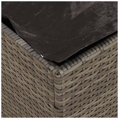 Scatola di Stoccaggio Grigio e Blu Navy Rattan e Cuscino in Tessuto - Foto 9