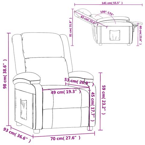 Poltrona Reclinabile Cappuccino in Similpelle - Foto 9