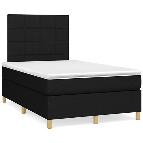 Letto a Molle con Materasso e LED Nero 120x190 cm in Tessuto - Foto 2
