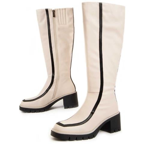 Stivale Con Tacco Linne Bianco. - Foto 1