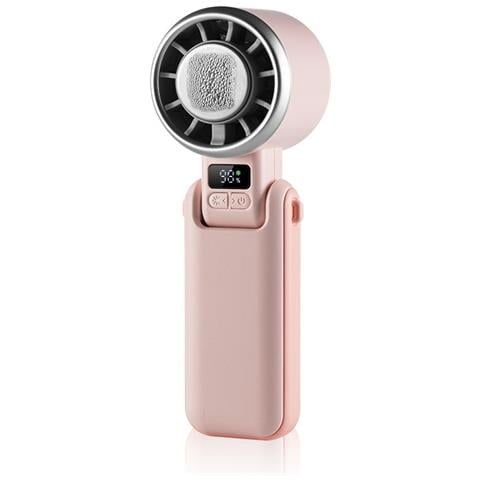 Ventilatore Portatile Ad Alta Velocità Con Raffreddamento A Ghiaccio E Display Digitale Pink - Foto 1