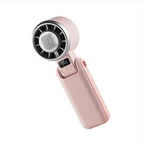 Ventilatore Portatile Ad Alta Velocità Con Raffreddamento A Ghiaccio E Display Digitale Pink - Foto 2
