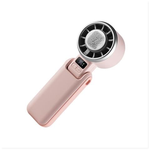 Ventilatore Portatile Ad Alta Velocità Con Raffreddamento A Ghiaccio E Display Digitale Pink - Foto 3