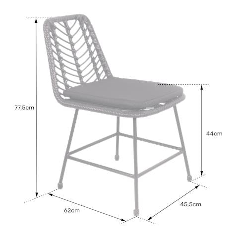 Set Di 2 Sedie In Rattan Sintetico Nero Con Cuscini Oka - Foto 2
