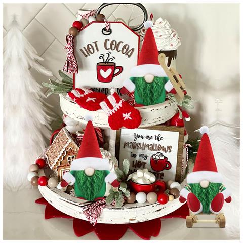 Gnomi Natalizi Decorazione Natalizia Folletto 3 Pz 17x10x7cm - Foto 2