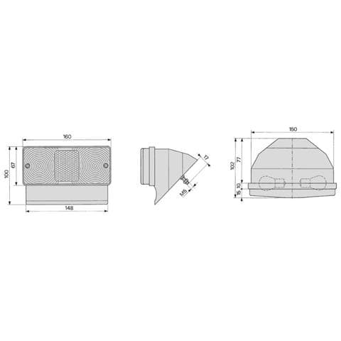 Fanale Posteriore Alogeno Destro 160x67mm 4 Funzioni Luminose - Foto 3