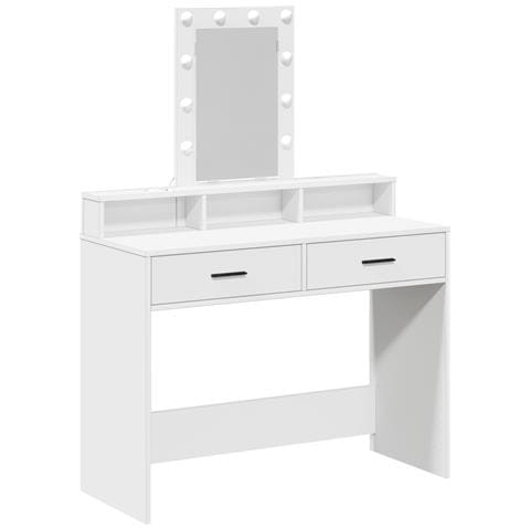 Tavolo da trucco con luci a LED Bianco 100x41x140 cm - Foto 1