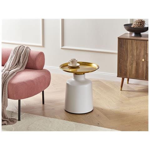 Tavolino Dove Metallo Bianco/oro - Foto 1