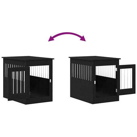 Mobile per cuccia per cani Rovere Nero 80x55x68 cm in legno ingegnerizzato - Foto 9