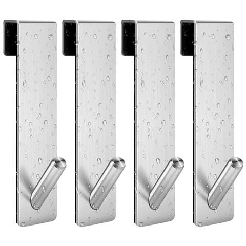 Set Di 4 Ganci Per Doccia Senza Foratura, Ganci In Acciaio Inossidabile Per Porta Doccia In Vetro Silver - Foto 1
