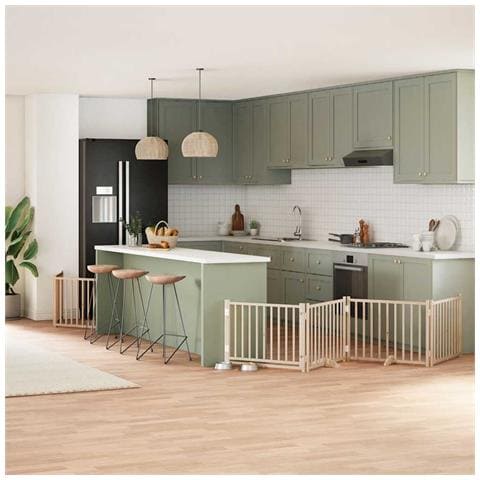 Cancello per Cani Porta Pieghevole 10 Pannelli 800 cm in Pioppo - Foto 2