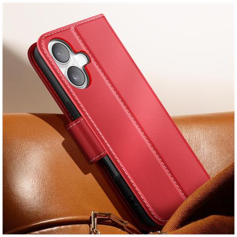 Custodia A Portafoglio Per Iphone 16 In Pelle Premium Con Funzione Stand - Foto 5