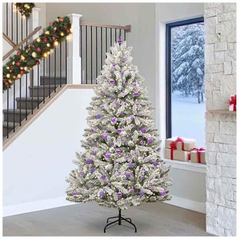 Albero di Natale artificiale con 300 LED Verde e Bianco 240 cm - Foto 2