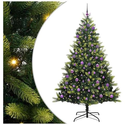 Albero di Natale Artificiale a Cerniera con 300 LED 240 cm - Foto 1