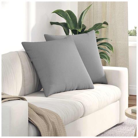 Cuscini da Divano 2 pcs Grigio 80 x 80 cm Tessuto - Foto 2