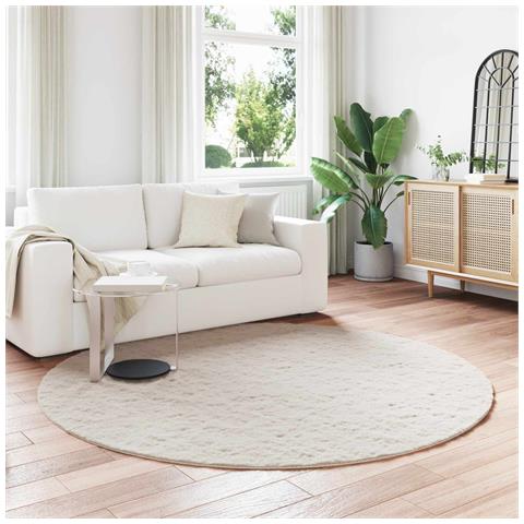Tappeto in Pelliccia Sintetica di Coniglio Olite Beige Ø 200 cm - Foto 2