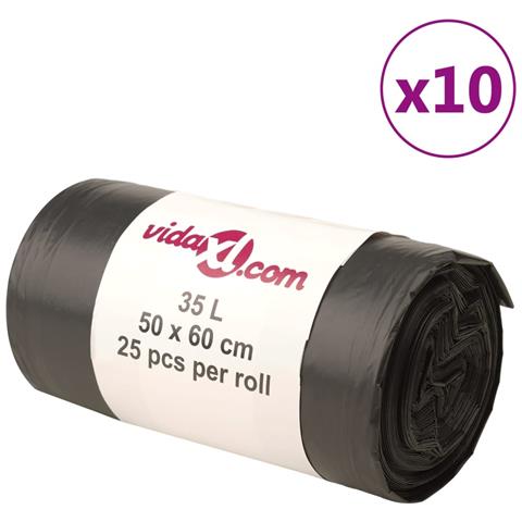 Sacchetti per Cestini 250 pz Neri 35 L - Foto 1