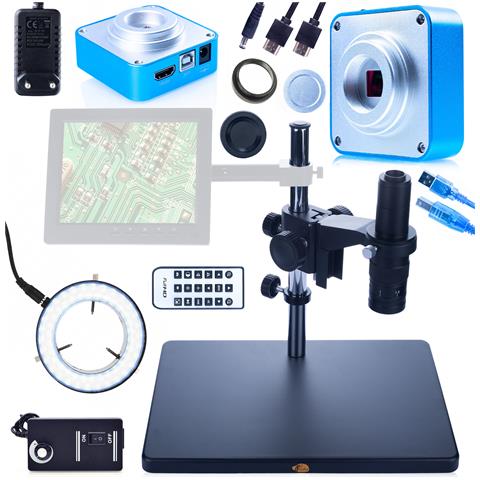 Set Microscopio Digitale Earth Pro Mcep-0.5x Con Illuminatore 56xled E Camera Scorpius Pro - Zoom 7-45x, Fullhd, 4k - Foto 1