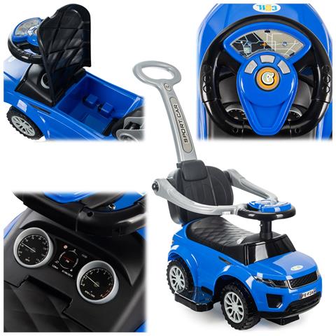 Cavalcabile spingi 3in1 auto per bambini grande auto clacson musica blu - Foto 4