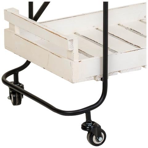 Carrello In Legno Bianco Con 3 Vassoi 89x38x110h Cm - Foto 7