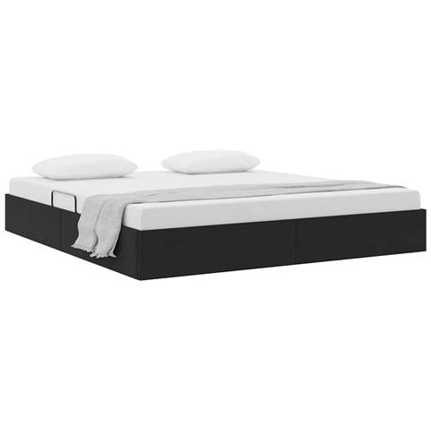 Letto con Contenitore con materasso Nero 180 x 200 cm Velluto - Foto 1