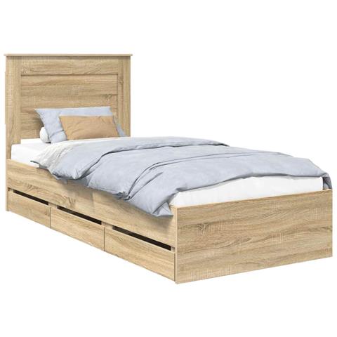 Struttura del letto con cassetto Rovere Sonoma 100 x 200 cm - Foto 1