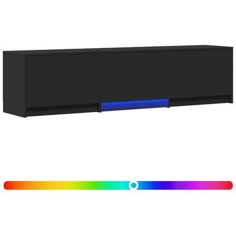 Mobile TV con LED Nero 165 x 34 x 40 cm Legno ingegnerizzato - Foto 1