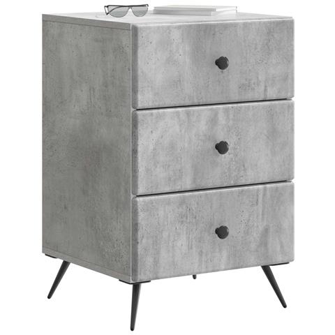 Armadio da Notte con cassetto Grigio Cemento 43 x 41 x 66,5 cm - Foto 2