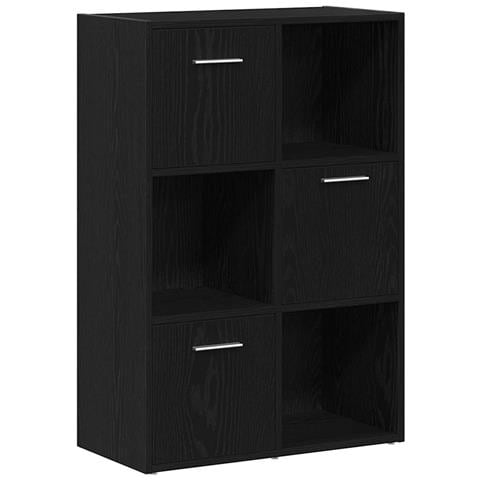Libreria /Divisorio per ambienti Rovere Nero 60,5x30x90 cm in Legno Multistrato - Foto 1