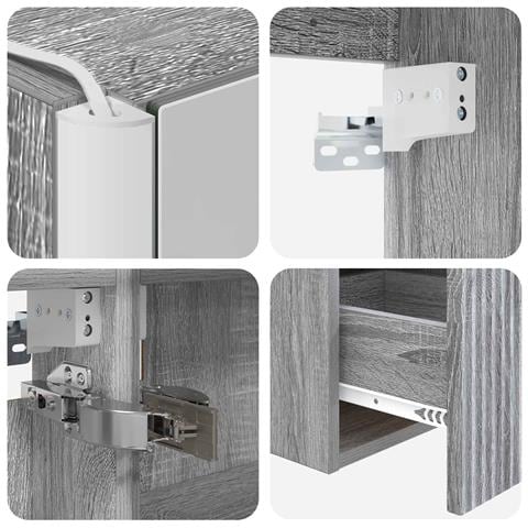 Set di Armadi da Bagno 5 pcs Sonoma grigio 53 x 15,5 x 70 cm - Foto 9