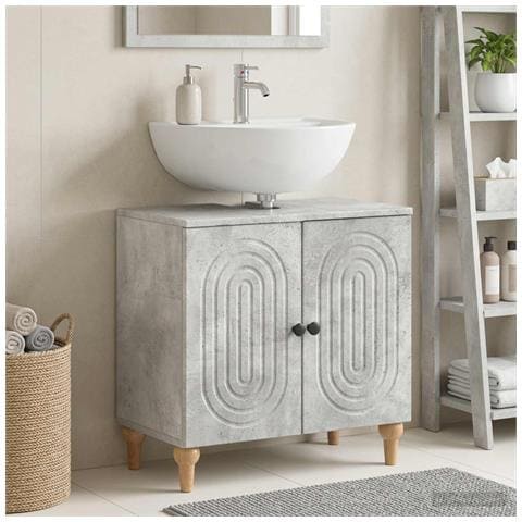 Armadio per Lavabo da Bagno ALKMAAR Grigio Cemento - Foto 2