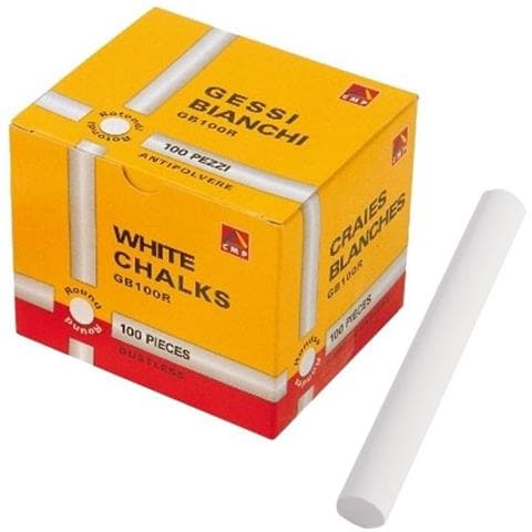 scatola 100 gessetti tondi bianco cmp - Foto 2